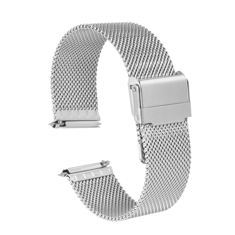 316L Stainless Steel Mesh Watch Band 21mm Quick Release Adjustable Silver