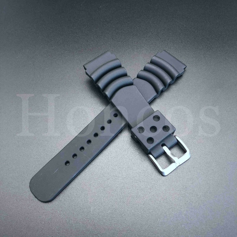 20 22 24 MM Black Silicone Rubber Watch Band Strap Fits for Citizen Diver New