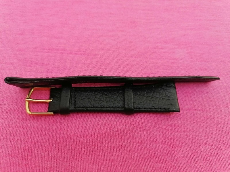 Mens & Ladies Black Genuine Italian Leather Watch Strap 18mm Long 20cm gallery