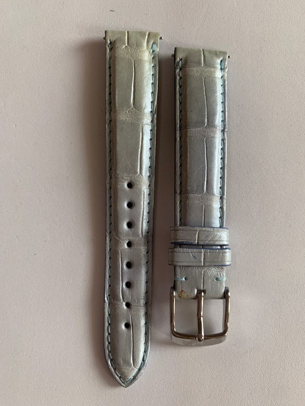 Michele 16mm Genuin Baby Blue Alligator Leather Watch Strap MS16AA010849