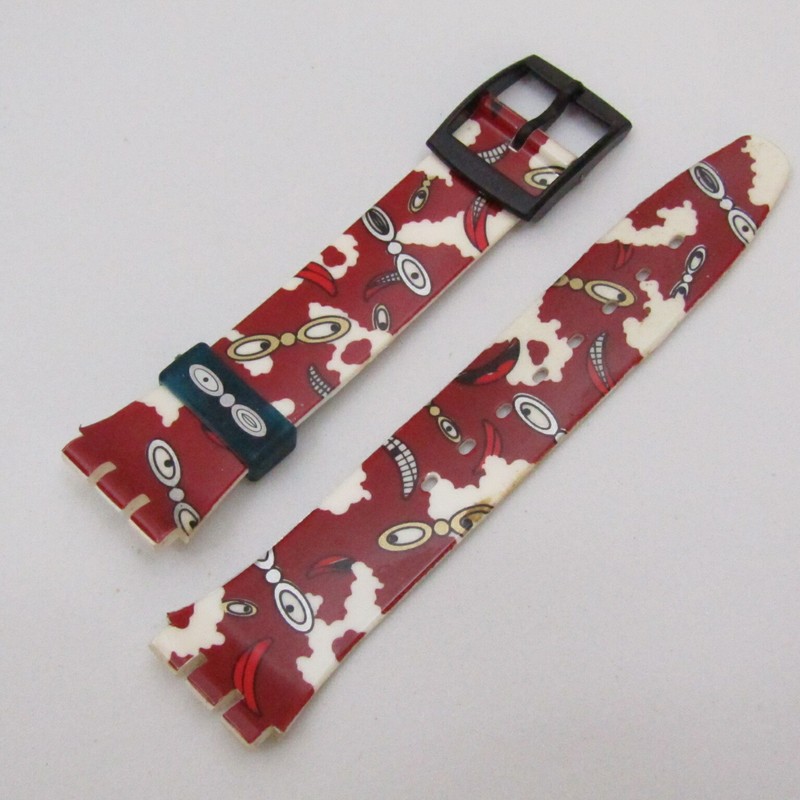 Genuine SWATCH Watch 17mm Strap "Smilla" GZ701 1996 Gent Printed Resin BAND ONLY