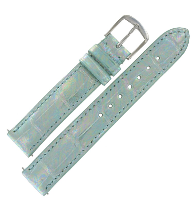 Hadley Roma LSIA103 18mm Pastel Green Genuine Alligator Watch Band Ladies Strap