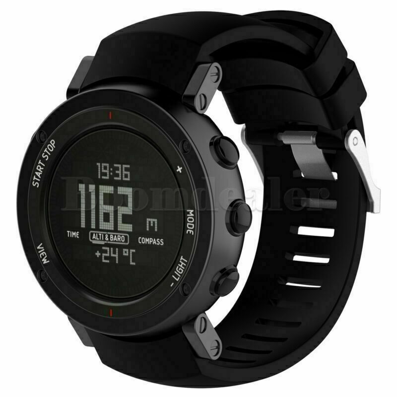 1*Silicone Replacement Wristband Band Strap for Suunto Core Alu Deep Black Watch