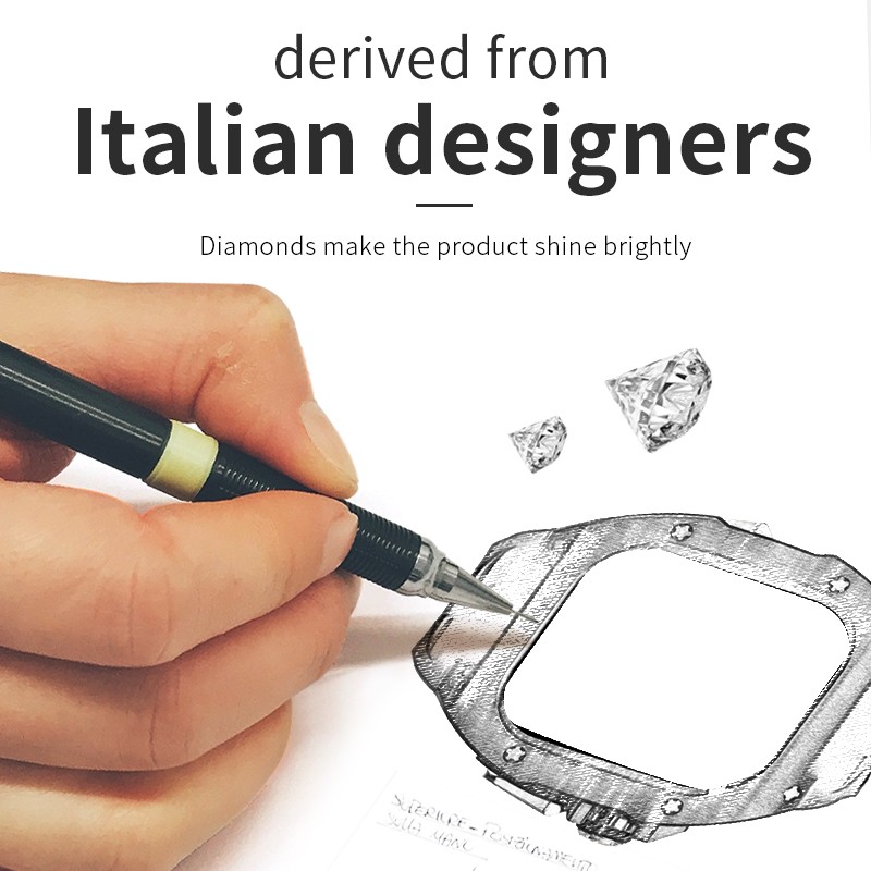 Luxury Diamonds Case+fluoroelastomer Strap For Apple Watch Ultra 3/2/1 49mm gallery