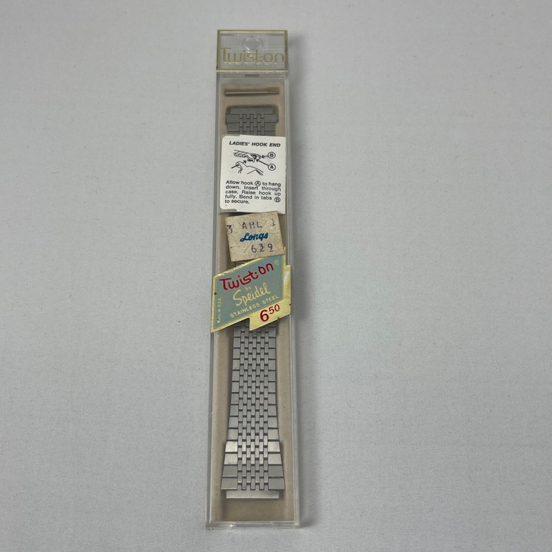 Twiston Speidel Watch Band Stainless Steel Mesh Link Silver Tone Vtg Mens 16mm