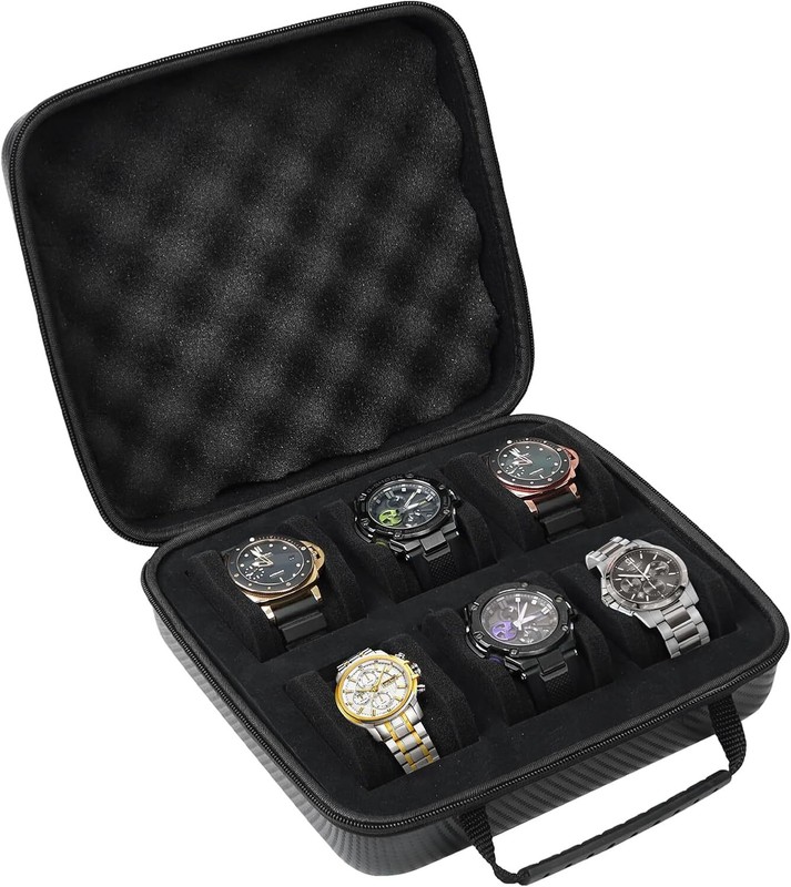 Estuche De Viaje Organizador De ja De Reloj De 6 Ranuras Con Cremallera