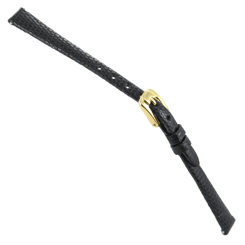 9mm Speidel Genuine Lizard Black Unstitched Flat Ladies Watch Band 252 930 Reg