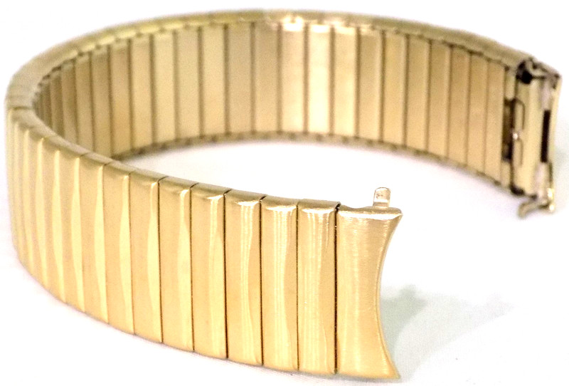 6 3/8" 163mm Length New Mens Timex Gold Tone Expansion Stretch 18mm Watch Band gallery