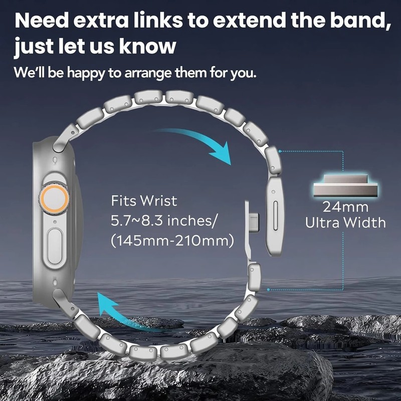 Titanium Alloy Luminous Rubber For iWatch S11 10 9 7 6 SE 3 Ultra3 Magnetic Band gallery