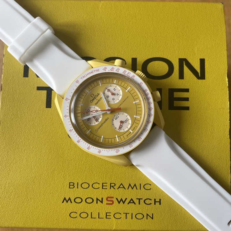 OMEGA X SWATCH MISSION TO THE SUN REPLACEMENT WHITE RUBBER 20 MM STRAP UK SELLER