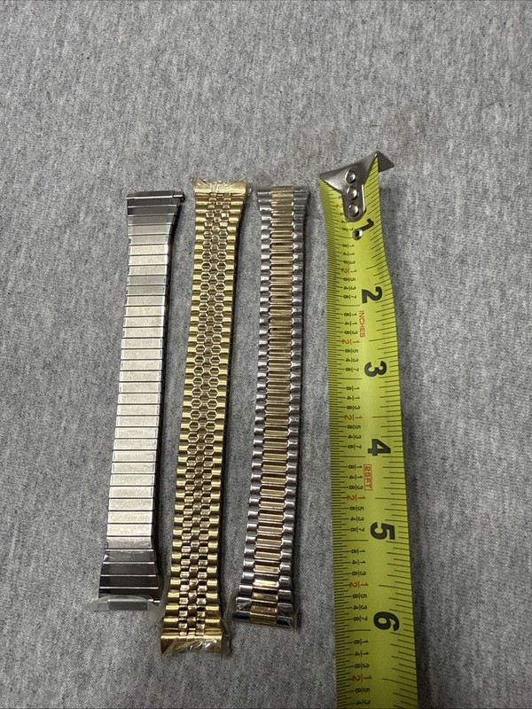Vtg Mens New/Unused NOS 3 Watch Bands Lot STAINLESS STEEL Hong Kong China