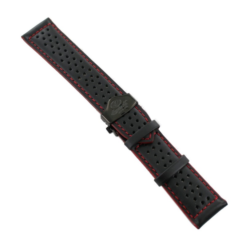Ingersoll Replacement Band For Watches Leather Black Holes Foldable SW 24 Mm