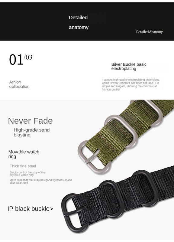 Premium Nylon Canvas Watch Band Strap Mens Military Style for Casio G-SHOCK 16mm gallery