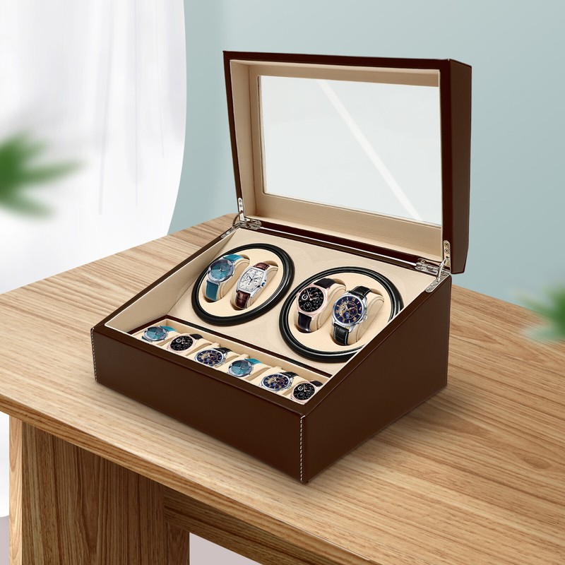 4+6 Automatic Watch Winder Watch Display Box Luxury Storage Case Self-winding gallery