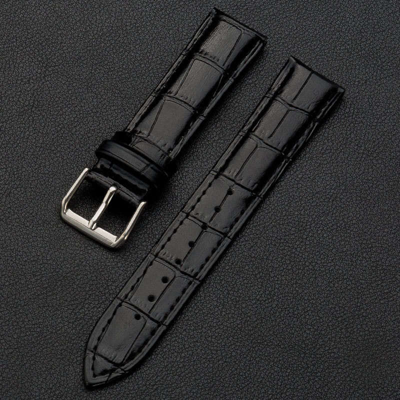 Bamboo Embossed Padded Leather Wrist Watch Band Strap Mens Women’s 18 mm Width