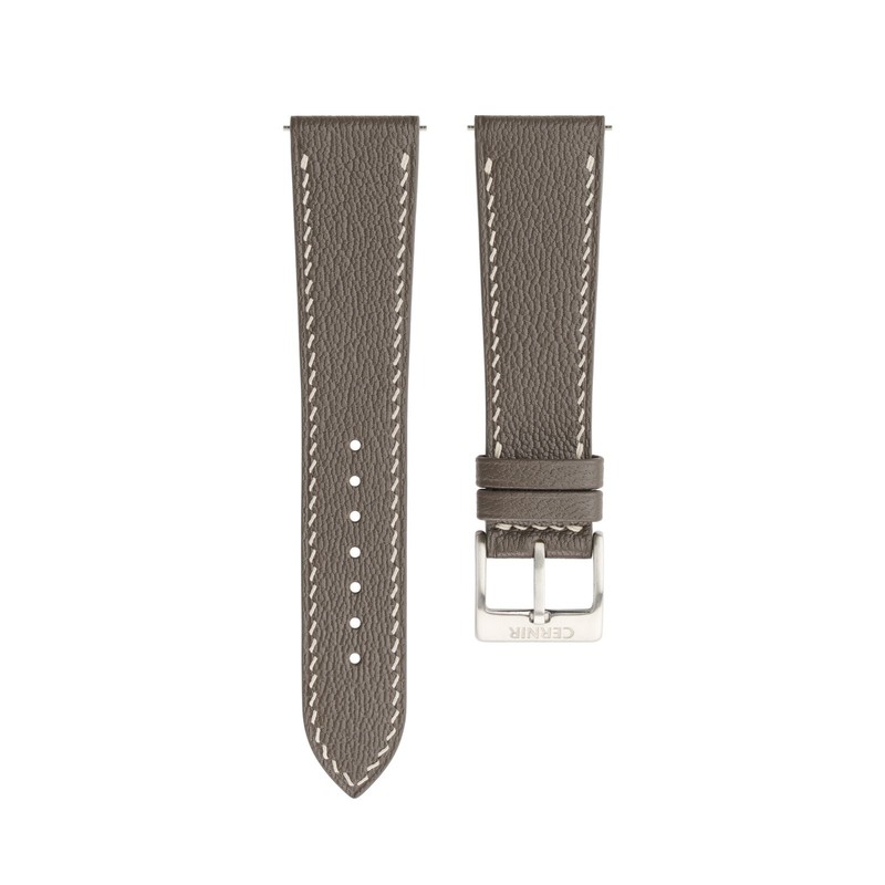 Taupe Alran Chevre Genuine Leather Watch Strap Band 18mm 19mm 20mm 21mm 22mm