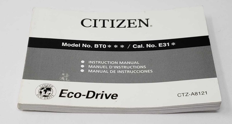 Citizen Eco-Drive Watch Instruction Manual/Guide Booklet BT0 Caliber E31