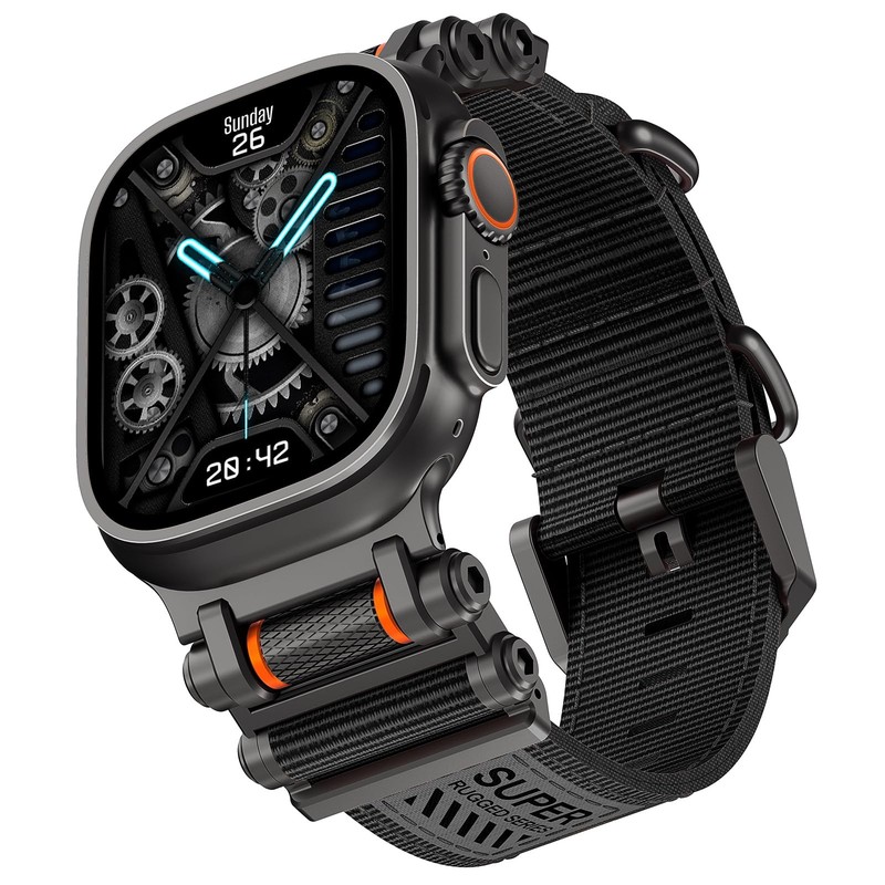 Nylon for Apple Watch Ultra 3/2 Bands 49mm, Rugged Nylon Braided Strap & Stai…