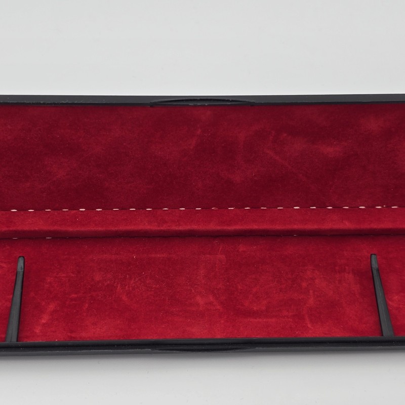 Watch Case Black Plastic With Velvet Texture Paper Interior Storage Transport gallery