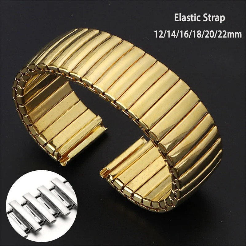 Stainless Steel Elastic Watchband 12mm 14mm 16mm 18mm 20mm 22mm Metal Stretch gallery