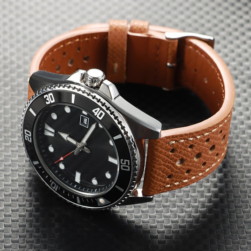 Vintage 70's Perforated Leather Rally Watch Band Quick Release 18/19/20/22mm gallery