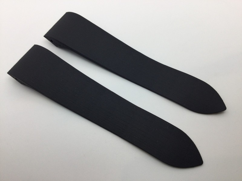 25MM PREMIUM FKM BLACK RUBBER STRAP FOR 38MM CARTIER SANTOS 100XL CHRONO