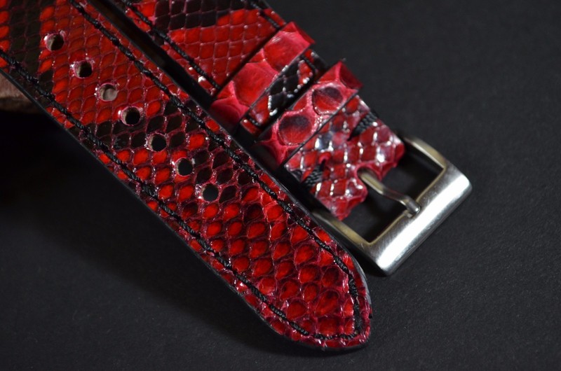 MA WATCH STRAP 22 20 18 MM RED II GENUINE EXOTIC SKIN BAND HANDMADE SPAIN gallery