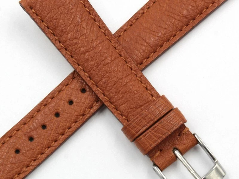 Genuine Leather Ostrich Brown Gold Strap 20/16mm Handcrafted Parts Watches gallery