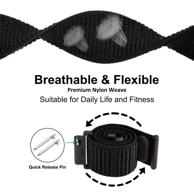 WOCCI 2PCS Nylon Sport Watch Straps 18mm 20mm 22mm with Hook and Loop Fastener gallery