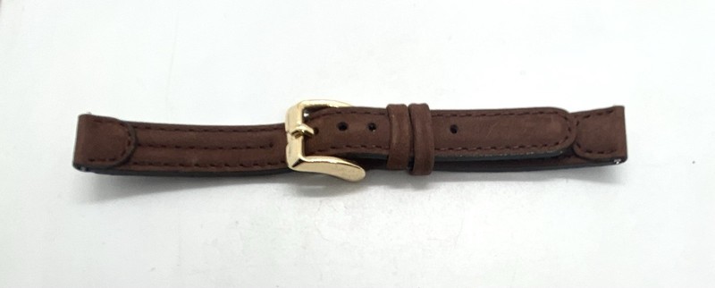 New Vtg SPEIDEL Watch Band 12mm Genuine Leather Brown stitched Tunnel Suede