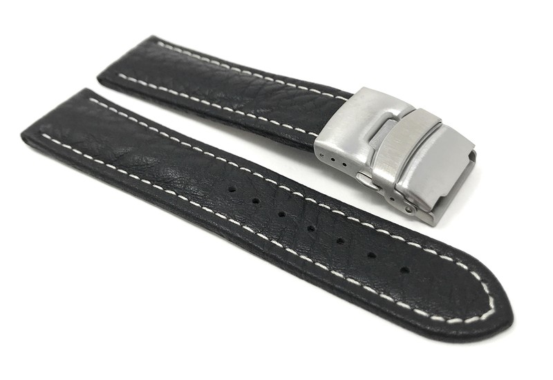 22mm Top Grain Leather Deployment Watch Band for Orient Contemporary gallery