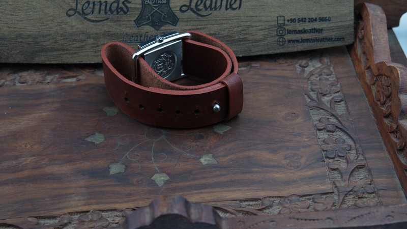 Handmade Leather Watch Strap for Hermes Barenia BA1.510 Brown 24mm After Market gallery