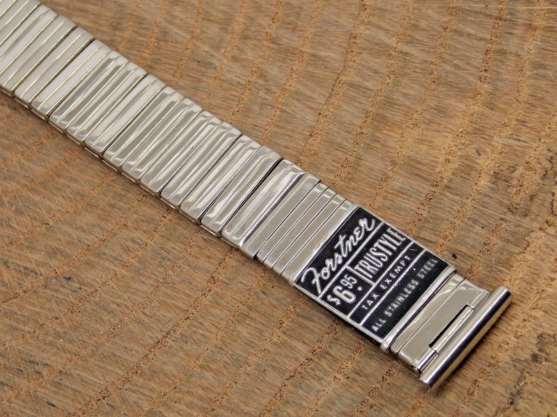 Vintage X Long Forstner 19mm stainless steel watch band bracelet 3/4 inch NOS