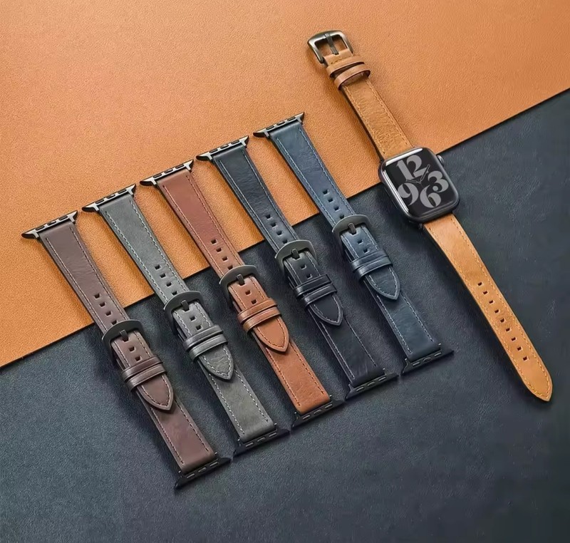 Calf Leather For Apple Watch iWatch Band 8 7 6 5 4 3 2 SE 38/41/40/42/44/45mm gallery