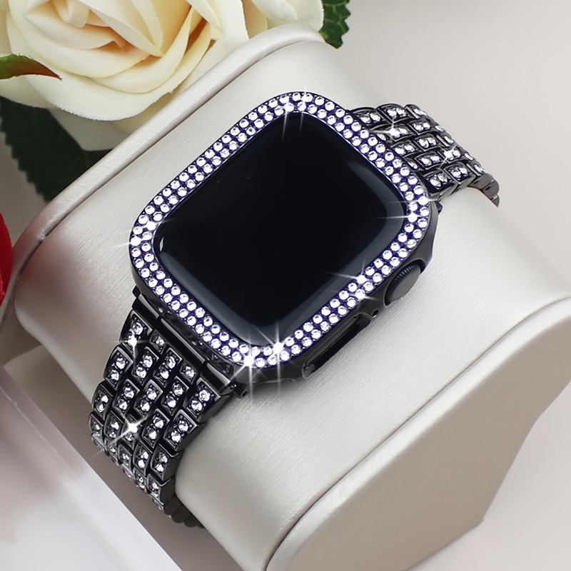Shiny Rhinestone Strap+Protective Bumper For Apple watch Series 10 9 8 7 6 54321 gallery