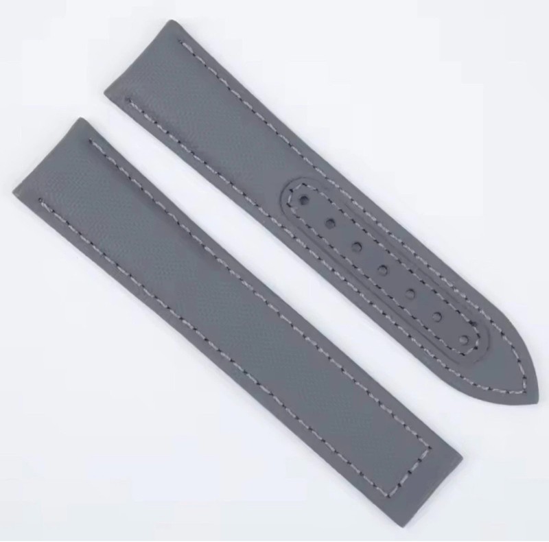Loopless Sailcloth Grey Watch Strap Deployant Clasp Nylon Canvas 19 mm