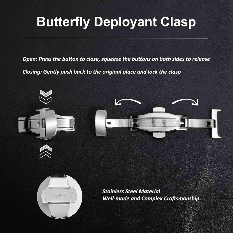 20Mm Stainless Steel Deployment Clasp for Watch Band, Polished Buckle (Silver) gallery