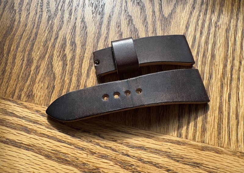 PAC Straps Horween Leather Watch Strap Band Handmade Radiomir 27mm 22mm Mocha