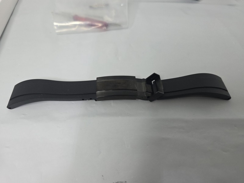 Black Silicone Rubber Replacement Watch Band Strap TP-RX- 20mm Rubber Black gallery