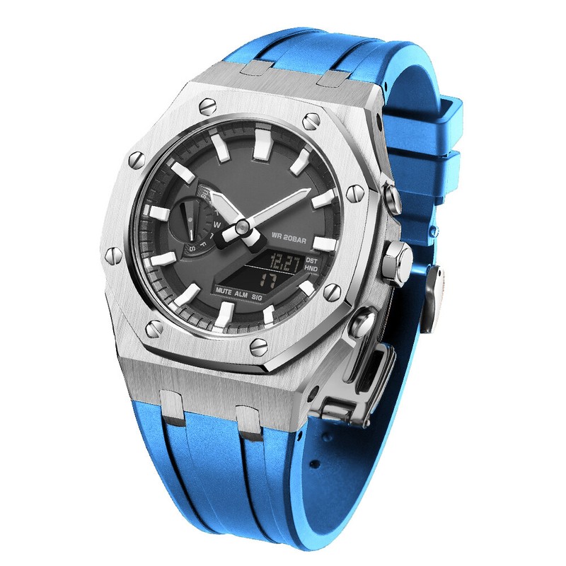 Casioak GM2100 Modification Kit Stainless Steel Metal Bezel & Case Rubber Strap