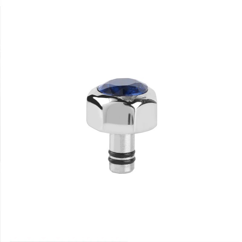 Stainless Steel Watch Crown with Blue Stone For Cartier Santos Series Adjustment