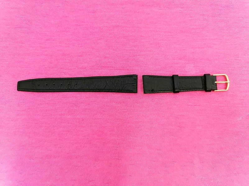 Mens & Ladies Black Genuine Italian Leather Watch Strap 18mm Long 20cm
