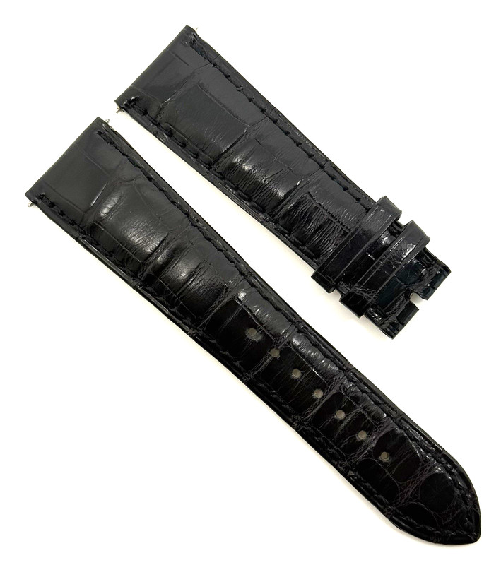 Zenith 22mm x 18mm Shiny Black Alligator Watch Strap Band 22-492 N Authentic OEM