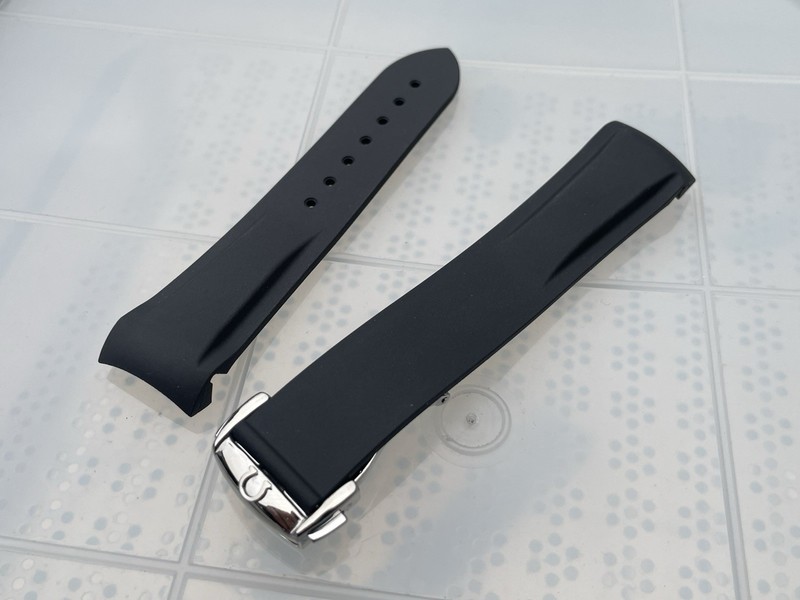 22mm Omega seamaster Planet Ocean black Rubber Watch Strap Band With Clasp