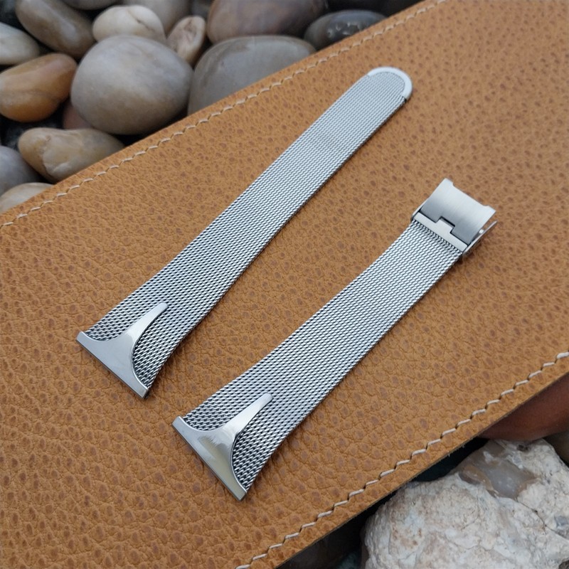 22mm JB Champion Stainless Steel Mesh nos 1960s Vintage Watch Band gallery