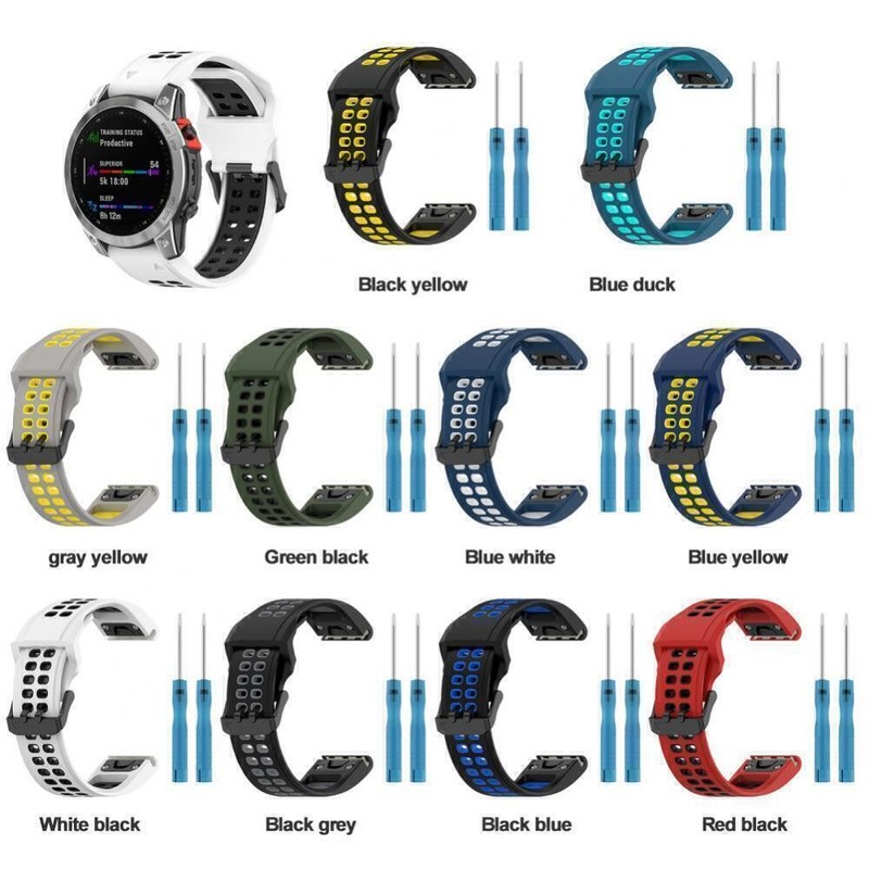 QuickFit Silicone Band Strap For Garmin Fenix 7 7X 7S 6X 6S Pro 5X 5S Plus Epix gallery
