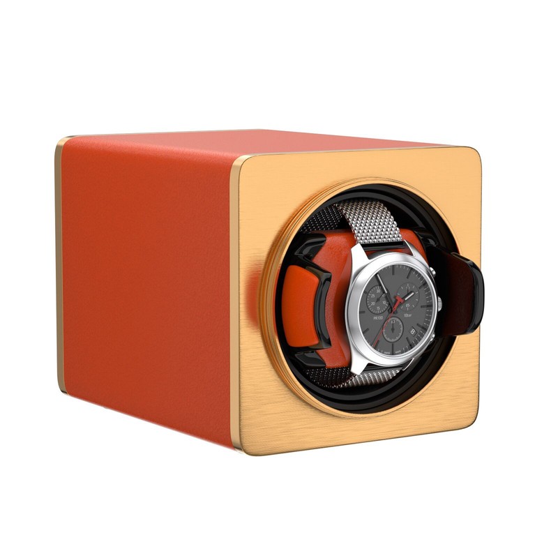 Automatic Watch Winder Single Vegan Leather Display Storage Case Watch Box Gift