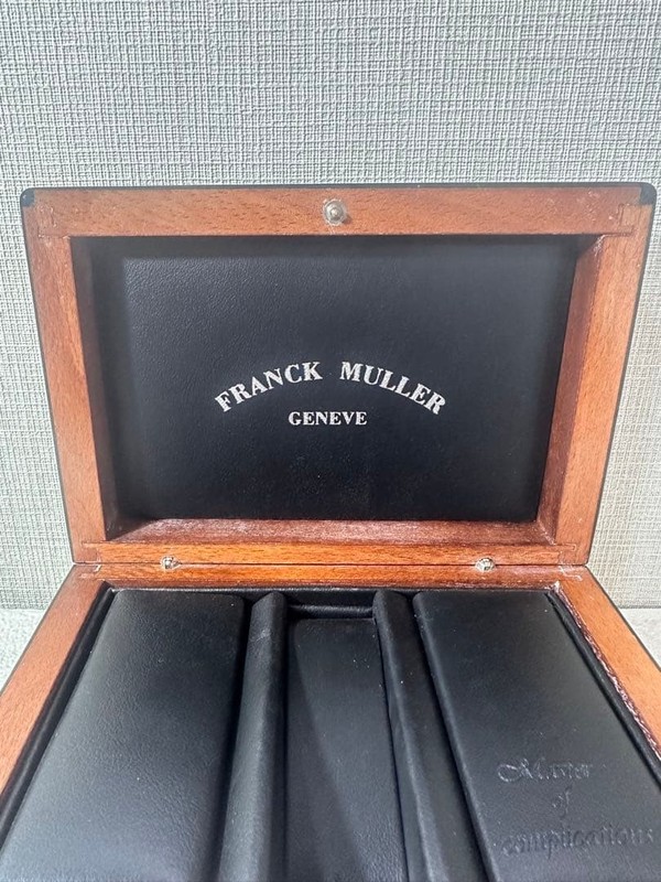 FRANCK MULLER watch gift box case vintage storage blue wood jewelry rogo mzmr A