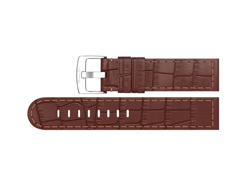 22mm BROWN Leather Strap 4mm Thick for SPORT DRESS Watch – BULOVA HAMILTON SEIKO