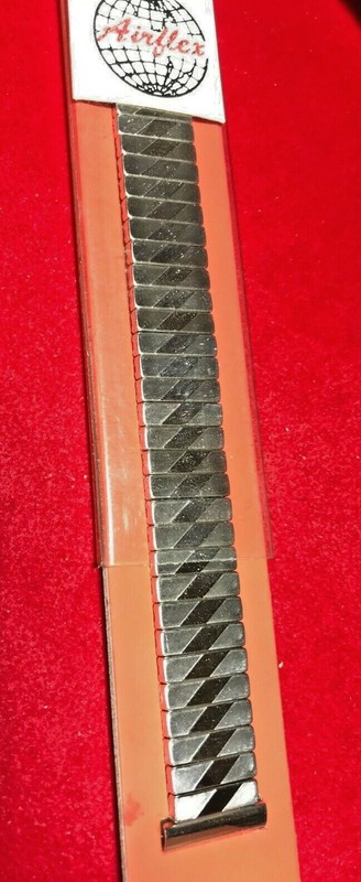Airflex Vintage 19mm Scissor Style Silver Stretch Band 3/4 NOS USA Made